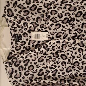 Torrid Button Down Leopard Tee